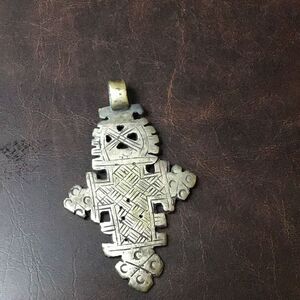 Hand crafted, Ethiopian Coptic cross pendant ￼